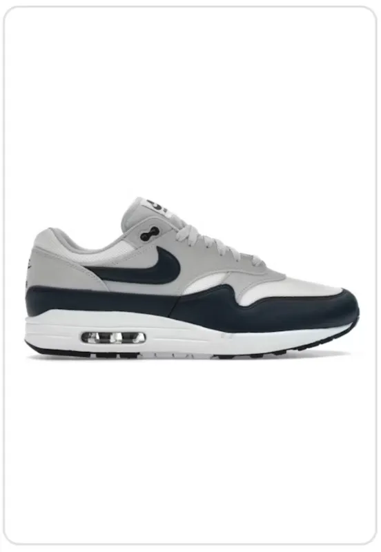 Nike Air Max 1 Essential Summit White Armory Navy fitness shoe items sunny