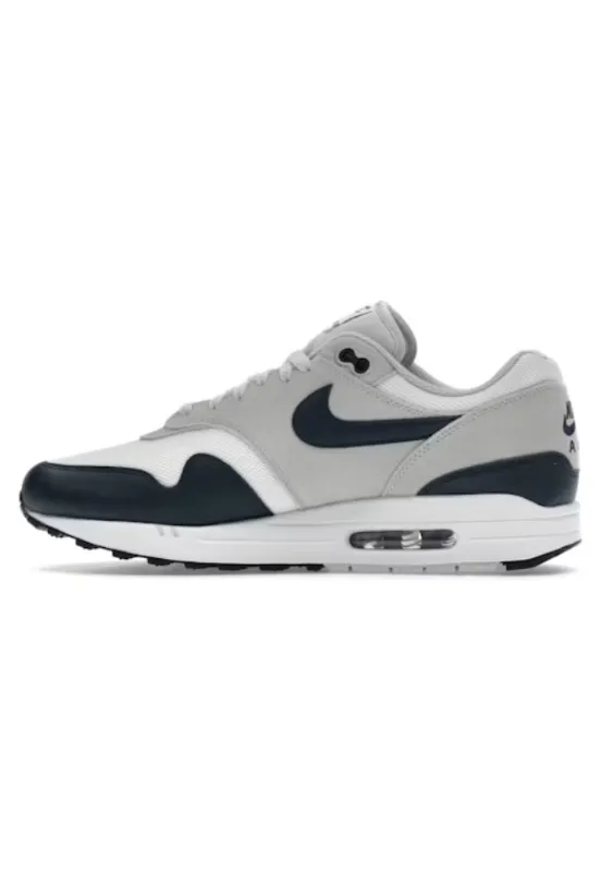 Nike Air Max 1 Essential Summit White Armory Navy reflective running option