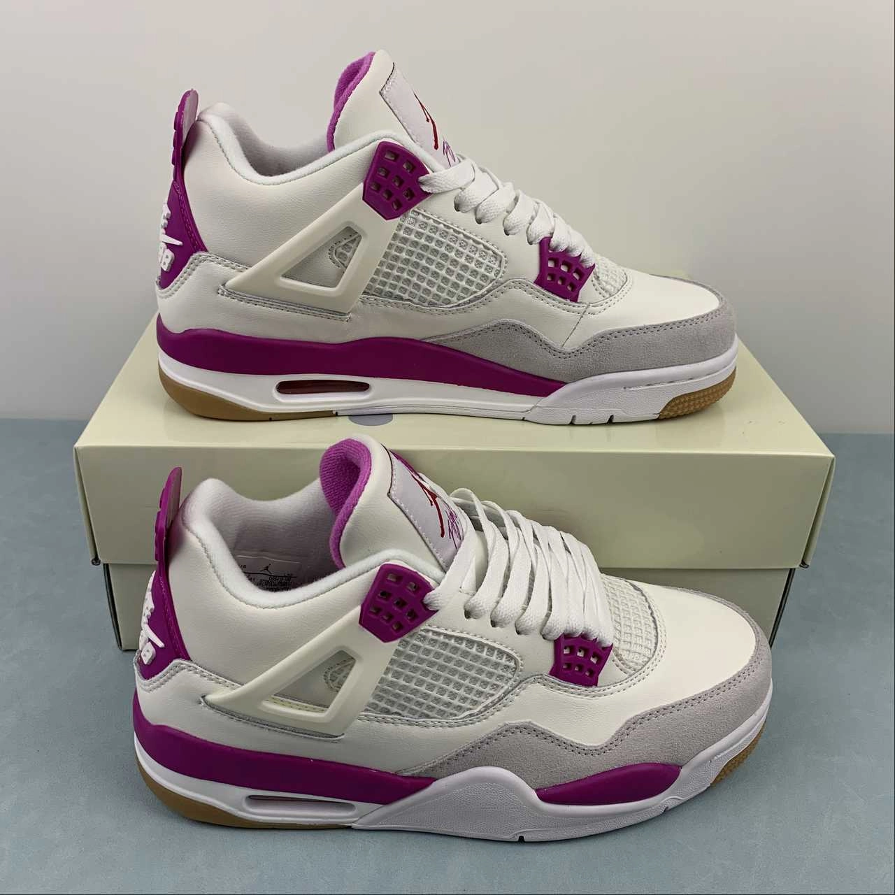 SB x Air Jordan 4 Retro Sapphire White Purple Grey DR5415-105 Active Vibe Subtle Detail