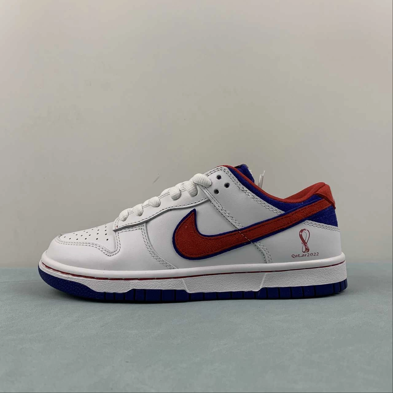 Quiet Ground SB Dunk Low Word Cup White Red Navy Blue FR2022-668