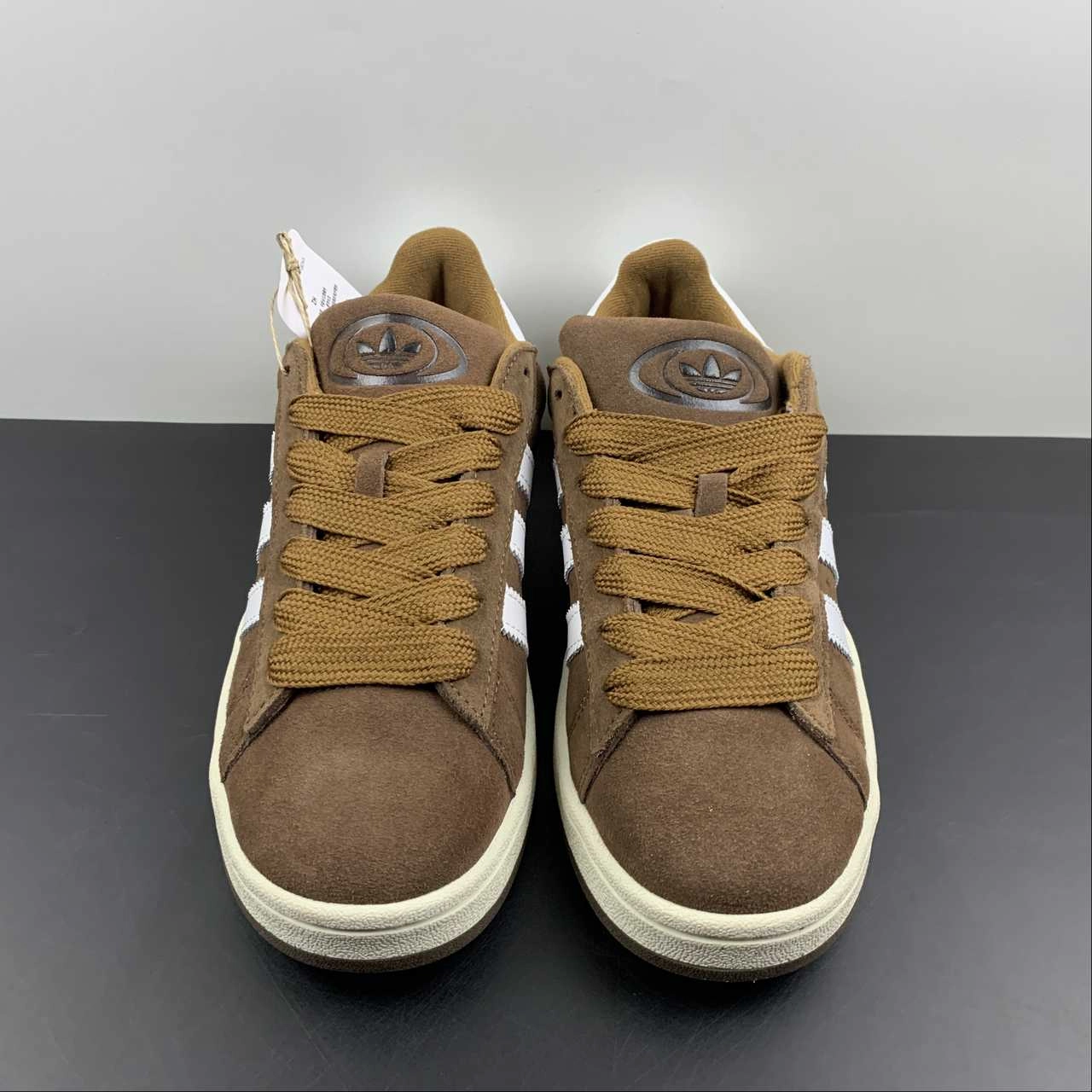 Adidas Campus 00s Bark Cloud White-Off White GY6433 Leather Material Earth Tone