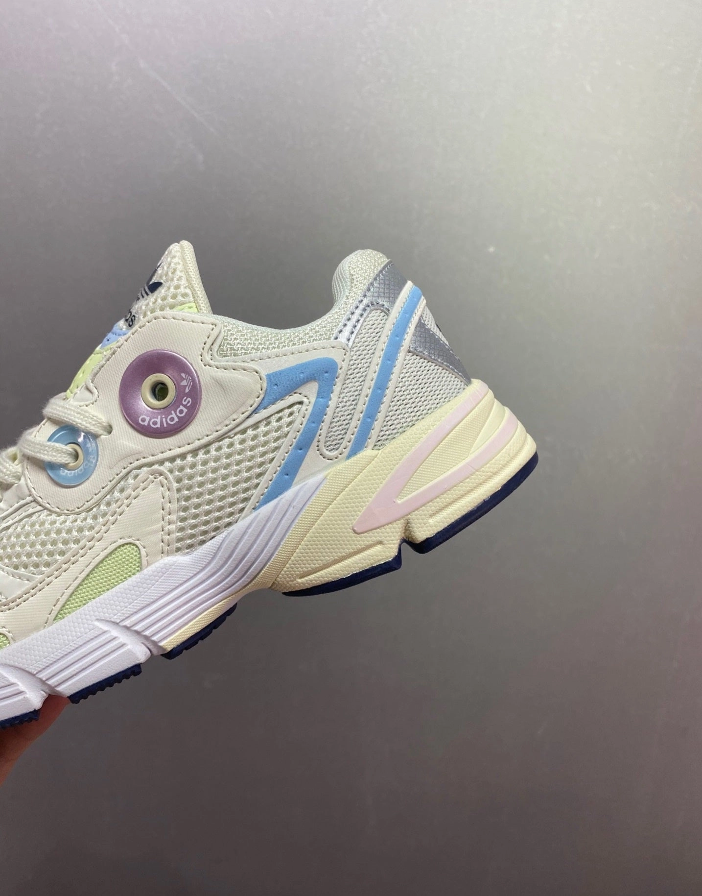 Adidas Astir Off White Clear Sky GZ4331 running in a canyon area shoes