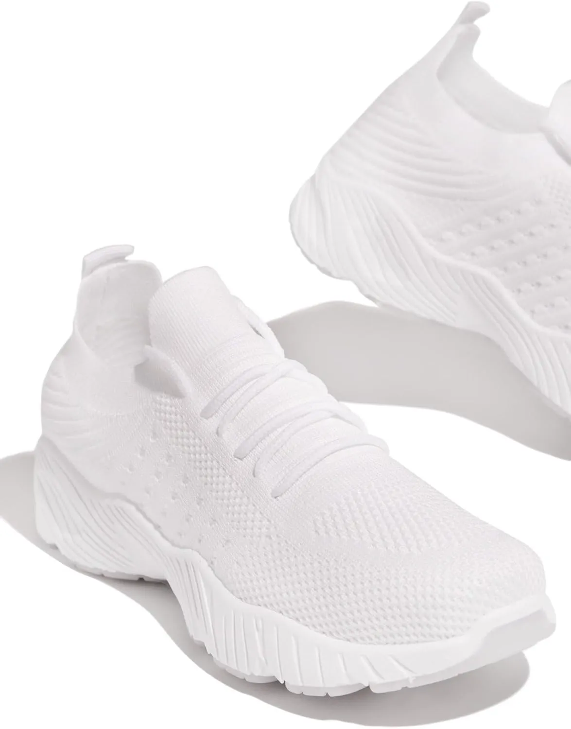 Lausiuoe Running Shoes For Women Arch Support Slip-on Walking Shoes Slip Resistant Breathable Workout Fashion Sneakers