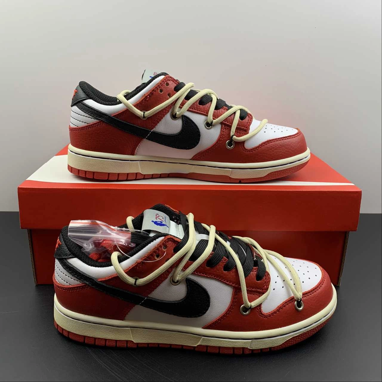 SB Dunk Low Chicago Bulls Deconstructed DD3363-100 Rocker Sole Tech Multi Density Midsole