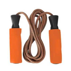 Leather Skipping Jump Rope - Orange