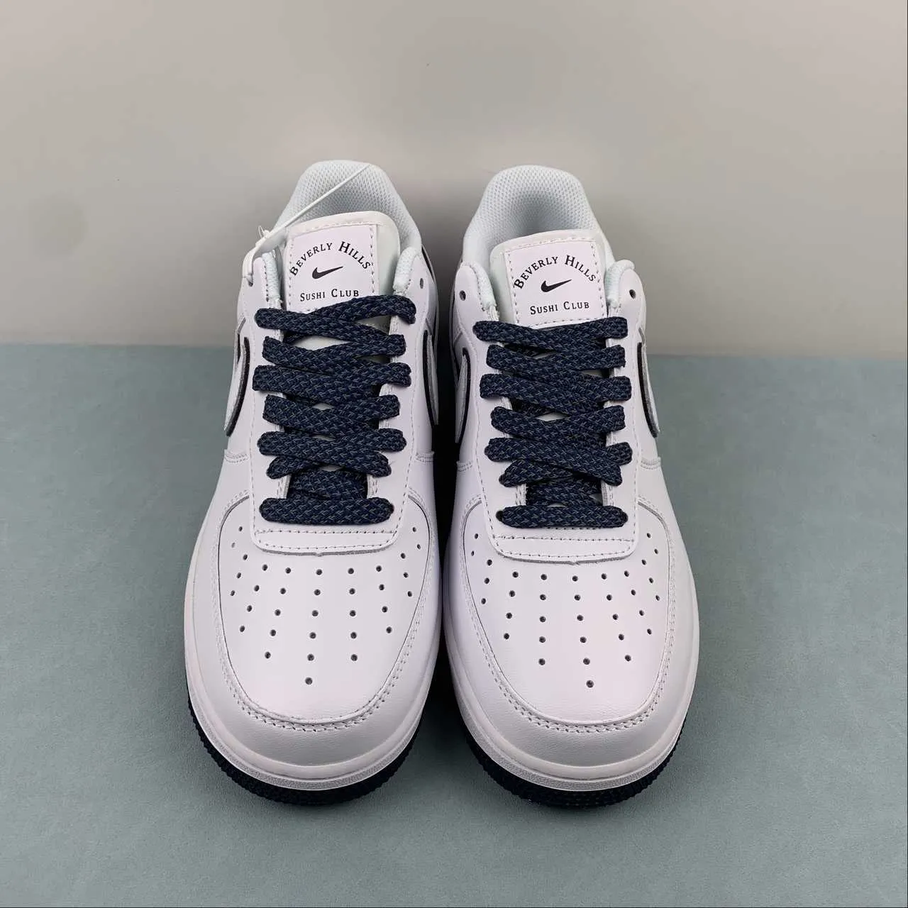 Ergonomic Shape Warm Step Air Force 1 07 Low Beverly Hills Sushi Club White Dark Blue NS0517-009