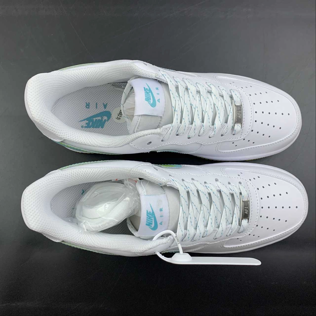 Air Force 1 Low White Ligth Green Tick Yellow AF1234-001 Comfort padding design