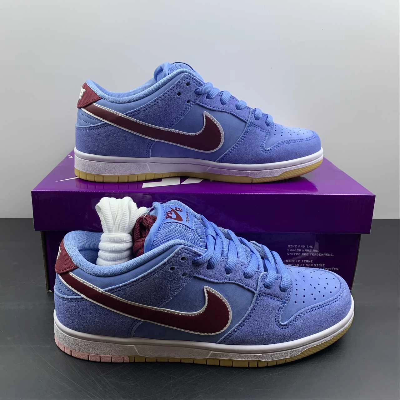 Effortless Glide SB Dunk Low PRM Valor Blue Team Maroon