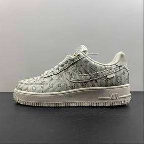 LV x Air Force 1 07 Low Light Green Gray Metallic Gold IA9V9E Pet Hike Comfy Base