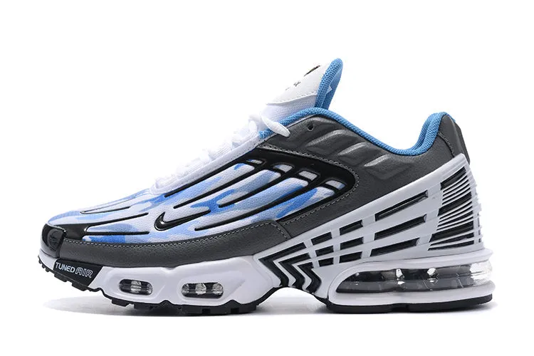 flared running wear Air Max Plus 3 White Wolf Grey Sky Blue Black CM9097-100
