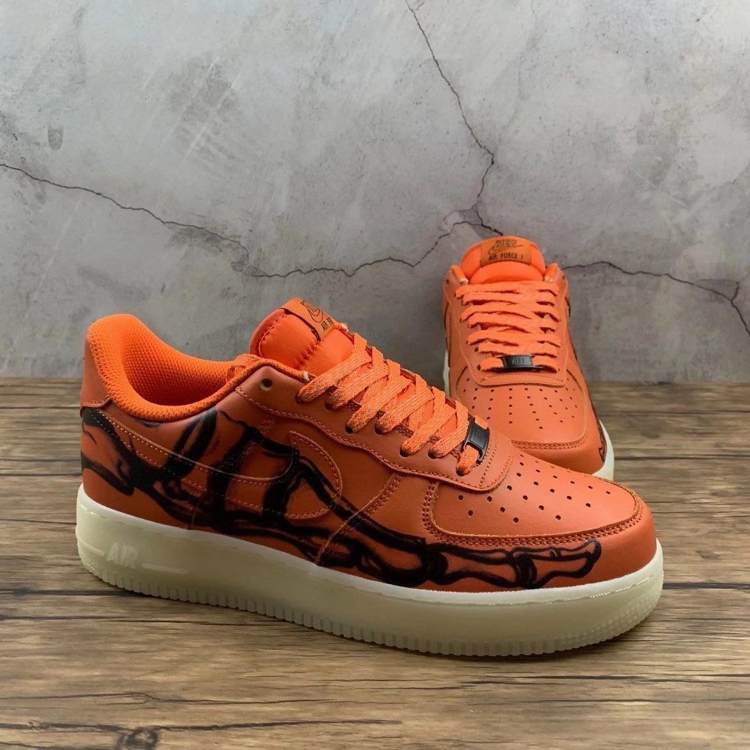 Fitness Ready Air Force 1 07 Low Orange Skeleton Black CU8067-800