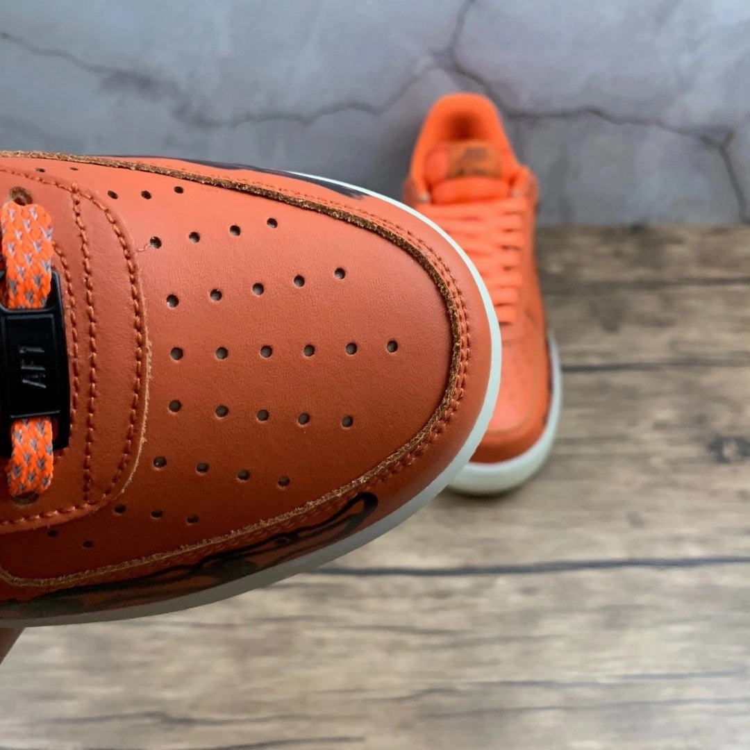 Air Force 1 07 Low Orange Skeleton Black CU8067-800 Trendy Look Mark Hike