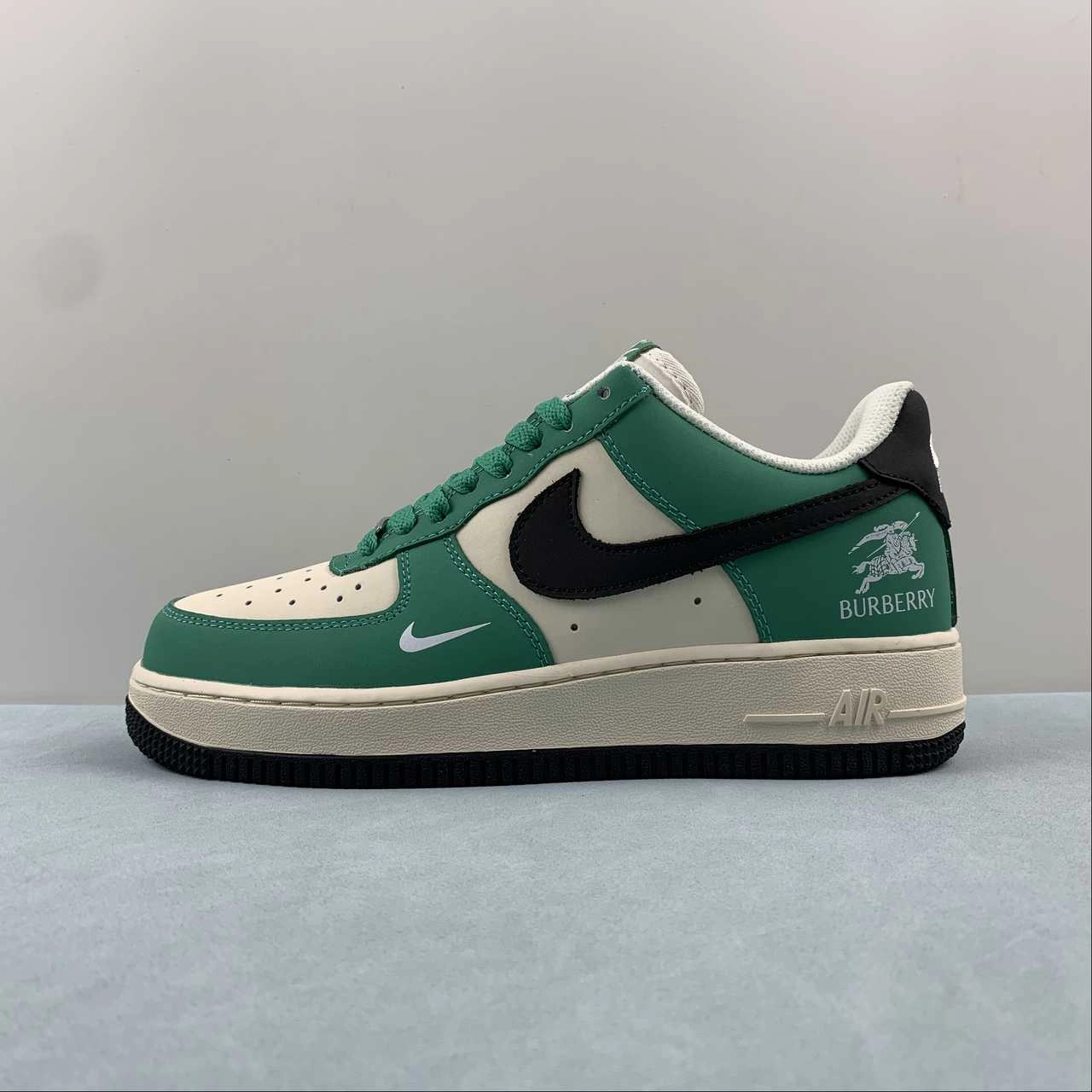 Air Force 1 07 Low BURBERRY Beige White Green Black BS9055-708 Sustainable Choice Durable materials
