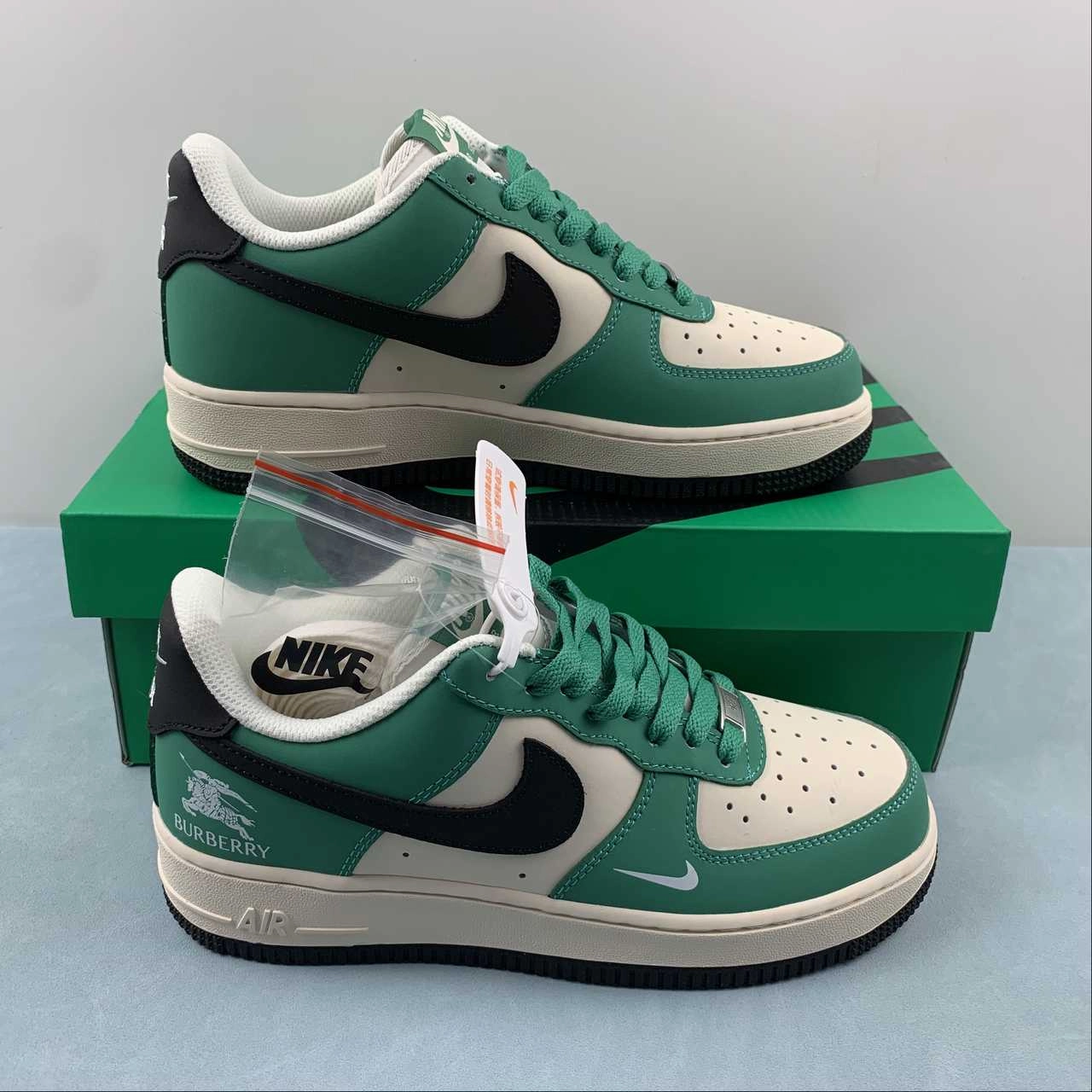 Air Force 1 07 Low BURBERRY Beige White Green Black BS9055-708 Movement Ease