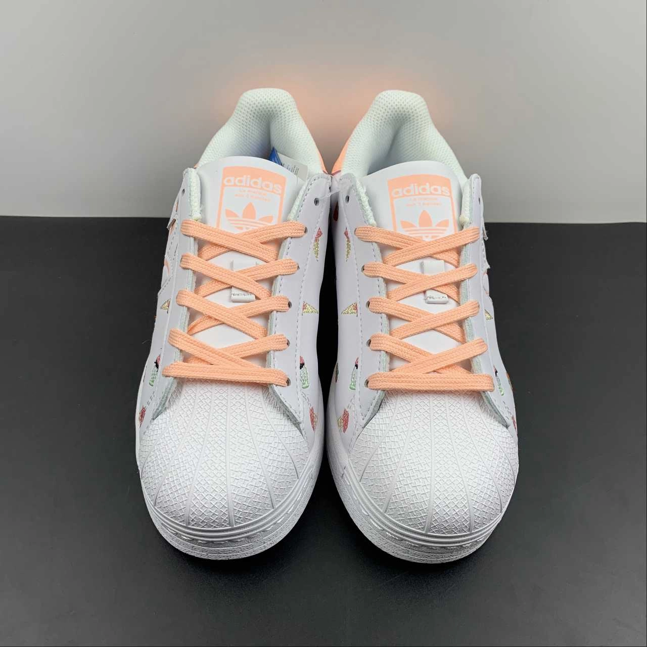 Adidas Superstar Cloud White Cloud White Ray Pink HO5667 Adjustable lacing sunny day running shoes