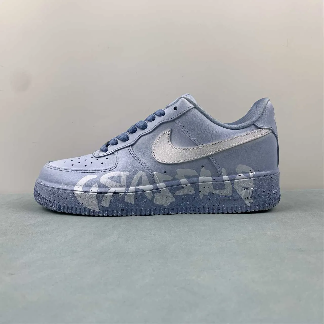 Air Force 1 07 Low Baby Blue Customised 315122-111 Light Walk