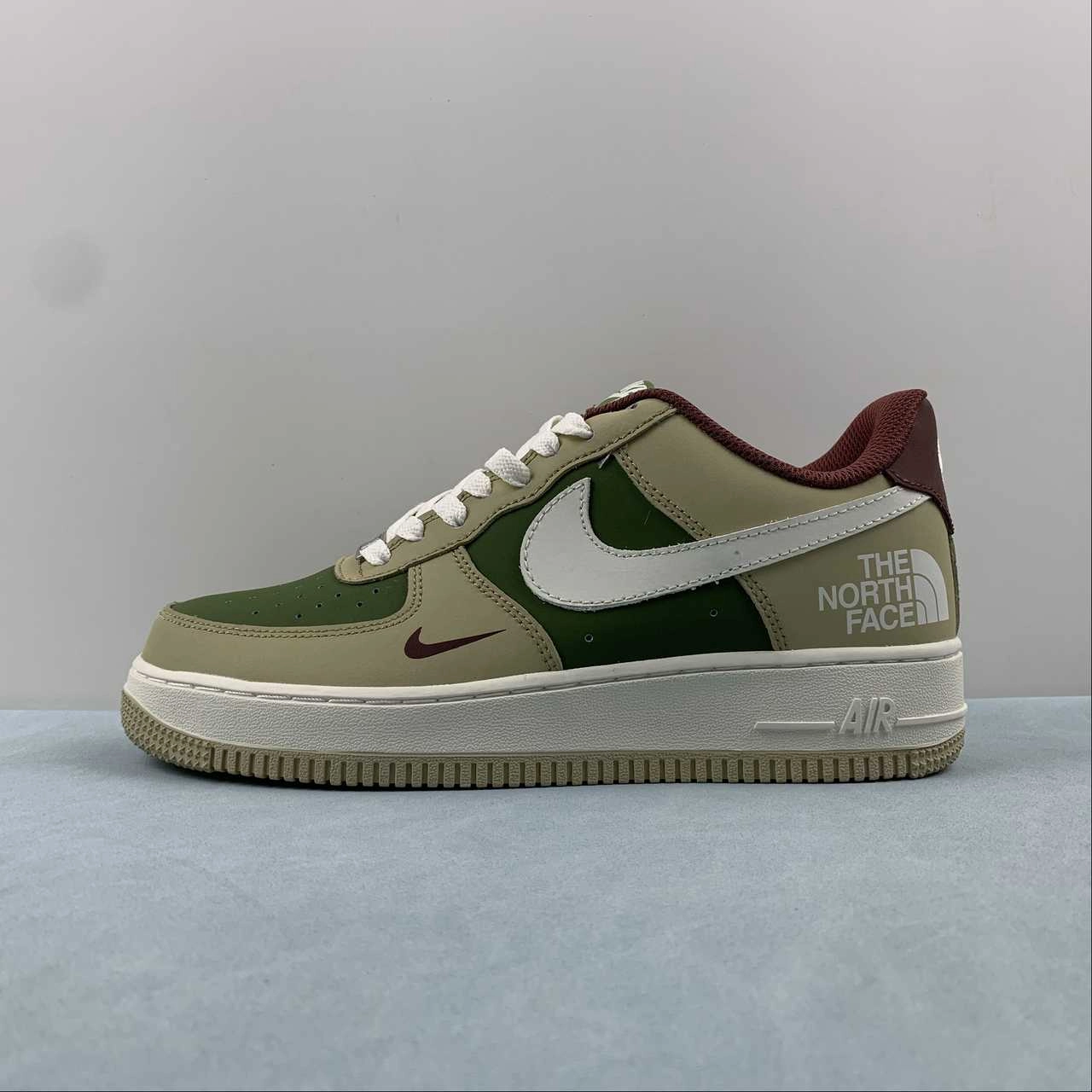 Modern Fit Air Force 1 07 Low The North Face Khaki Brown Green BS9055-727