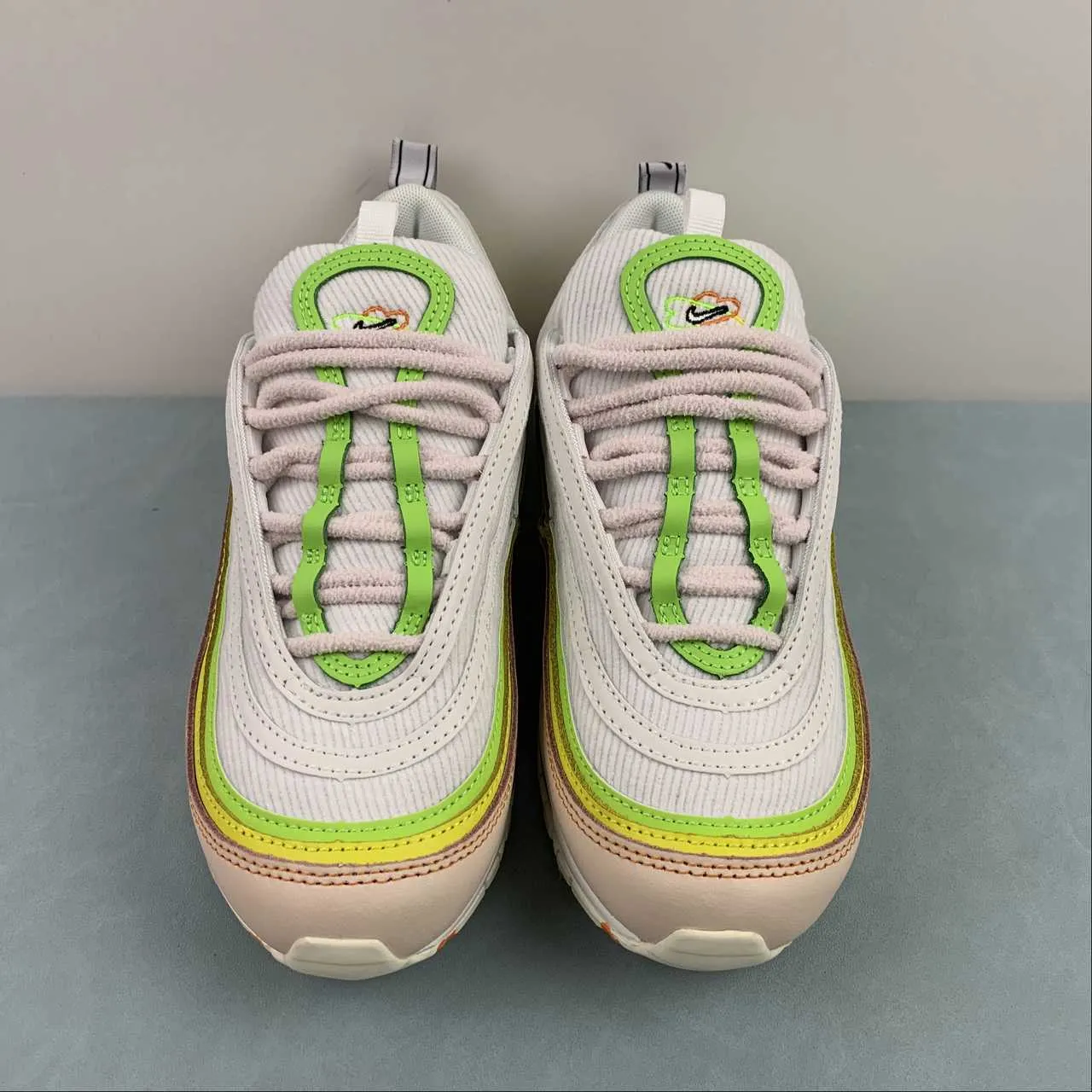 beginner - friendly running shoes Air Max 97 Feel Love White Pearl Pink Action Green Black FD0870-100