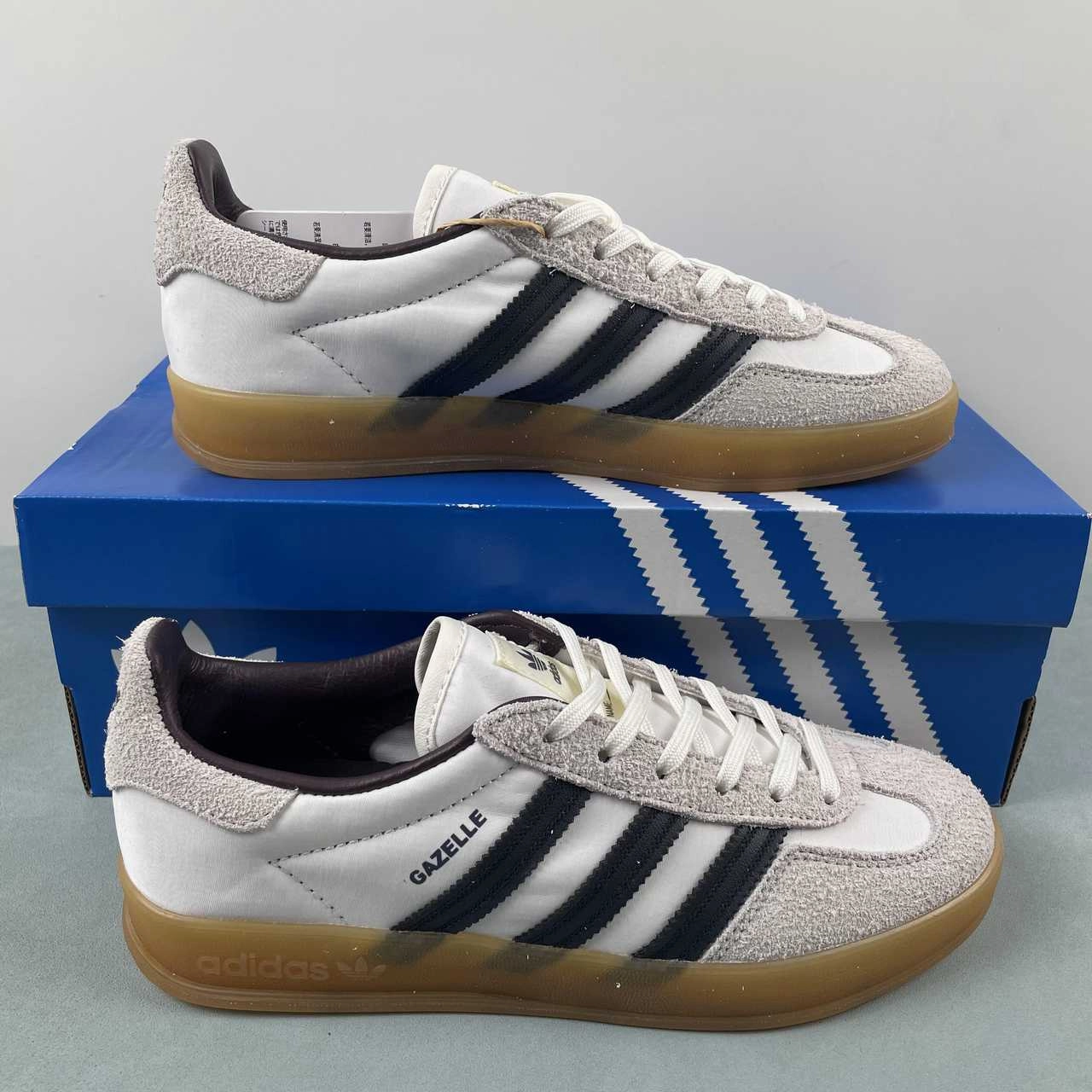 Easy matching Hikari Shibata x Adidas Gazelle Indoor Core White Night Gray Cream White IH9985
