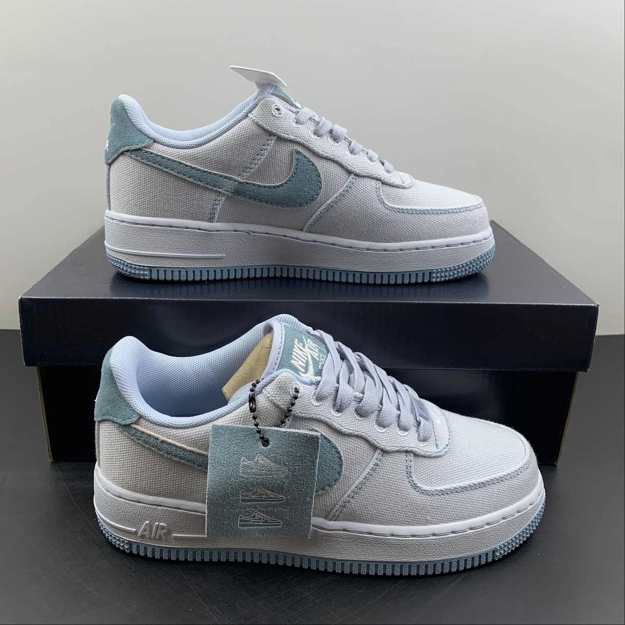 Air Force 1 07 Low Blue Dip Dye Light Blue DQ8233-001 Street Pace Mesh Upper