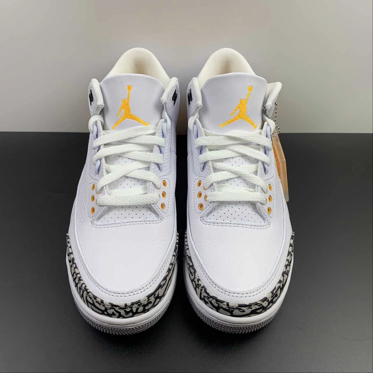 Slide On flex design Air Jordan 3 Retro White Laser Orange Cement Grey Black CK9246-108