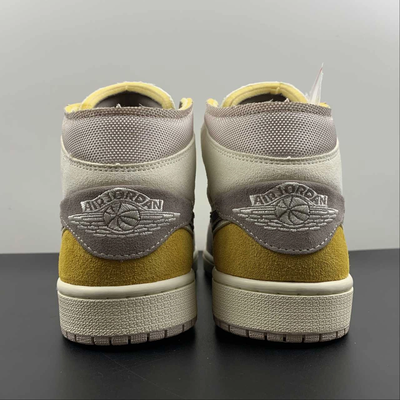 Air Jordan 1 Mid SE CRAFT Sail Tape Haze-Fossil Stone DM9652-102 Quick   Drying Supportive Fit