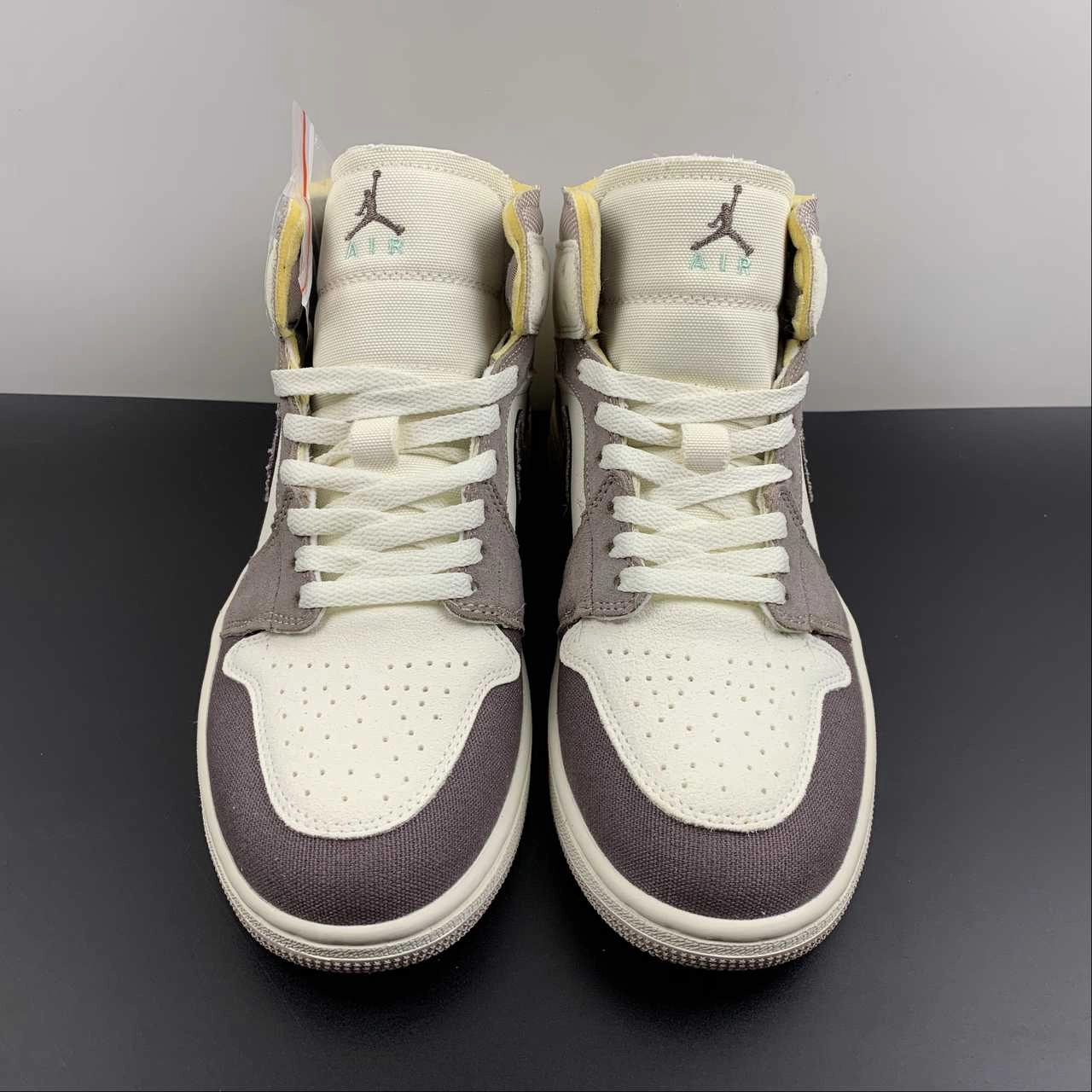 Air Jordan 1 Mid SE CRAFT Sail Tape Haze-Fossil Stone DM9652-102 Multi directional traction