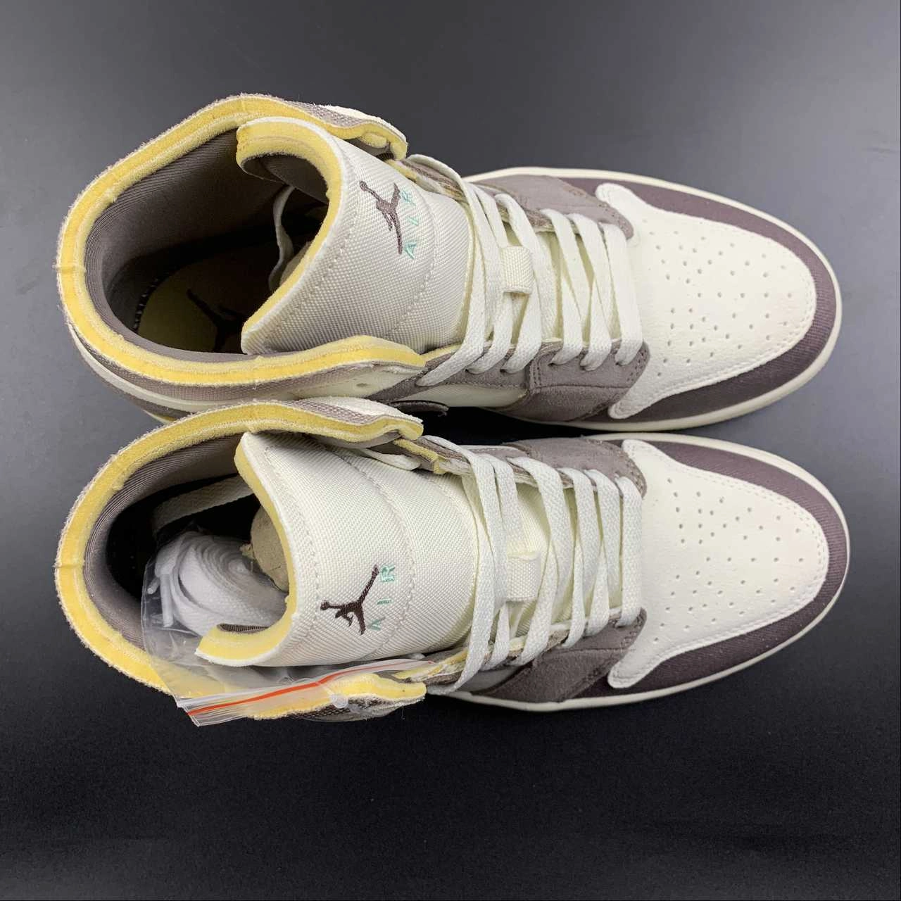 Air Jordan 1 Mid SE CRAFT Sail Tape Haze-Fossil Stone DM9652-102 Responsive Foam Technology