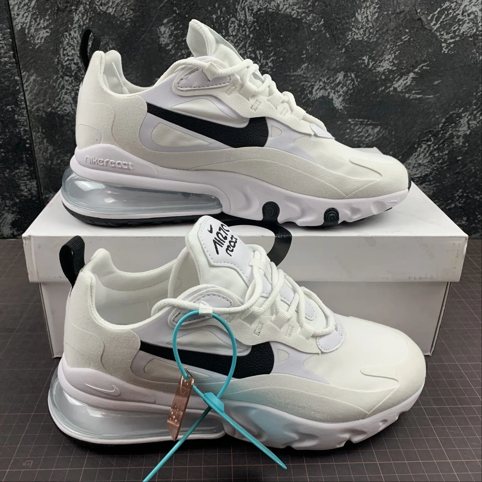 Air Max 270 React White Black CI3899-101 cross - country - specific shoes