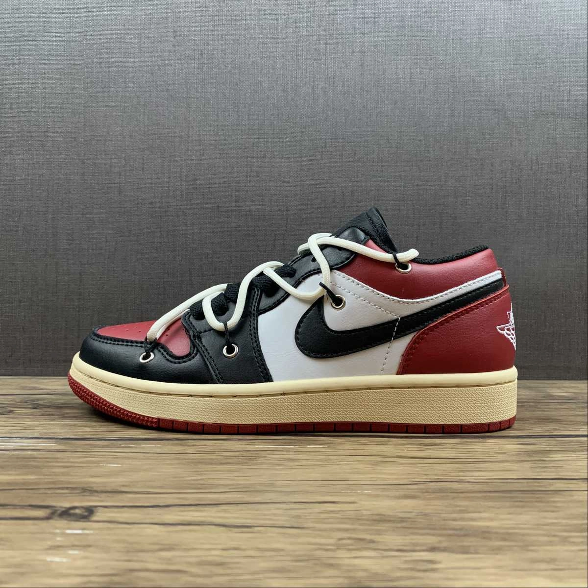 Athletic Aesthetic Orthopedic Design Air Jordan 1 Low Gym Red Black White 553560-612