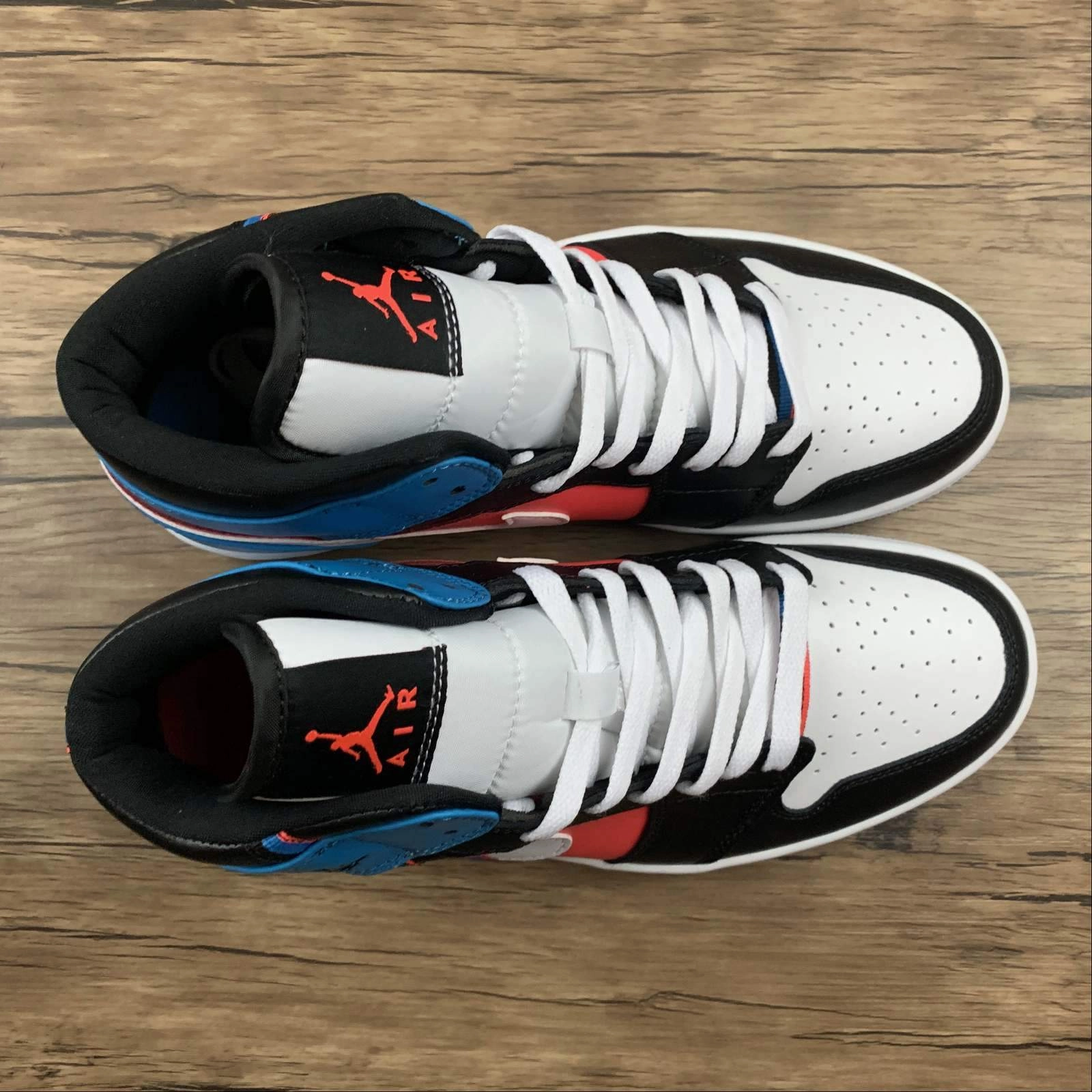 Urban Energy Durable Reinforcement Air Jordan 1 Mid Game Time Black White-Blue Orbit CU5276-001