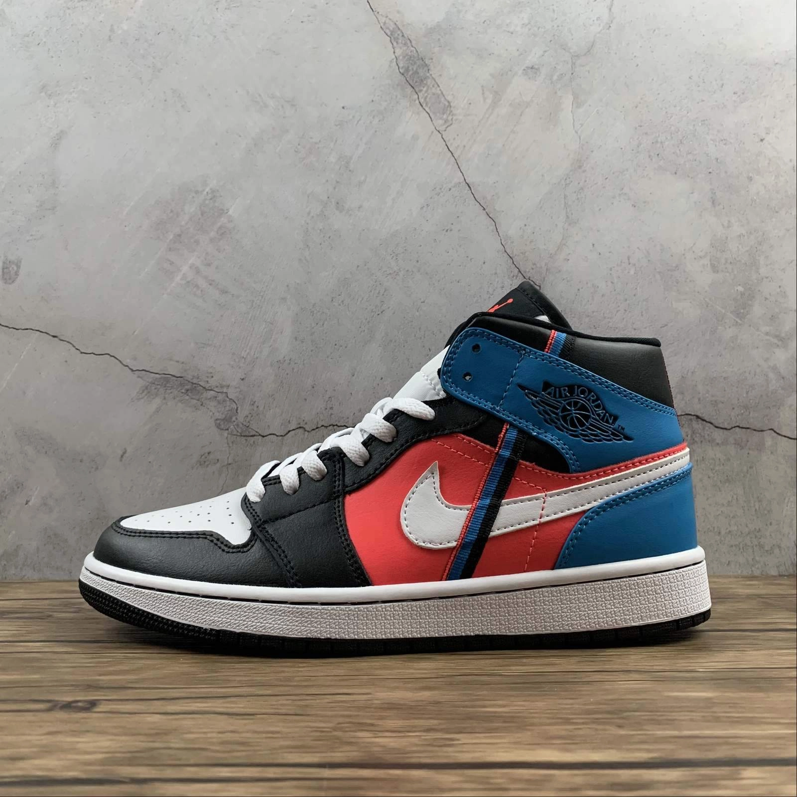Air Jordan 1 Mid Game Time Black White-Blue Orbit CU5276-001 Eco Wear Breathable Choice