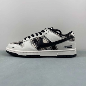 Supreme x SB Dunk Low White Black Brown SP1098-061 Retro-inspired silhouette