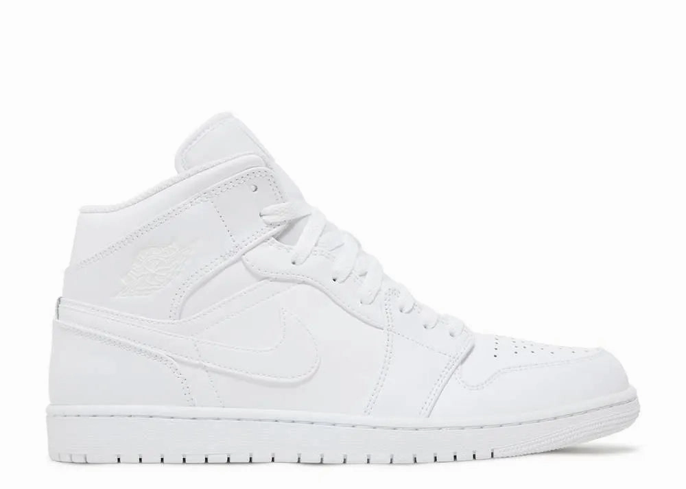 Air Jordan 1 Mid Triple White Drive Friendly Friend Hike