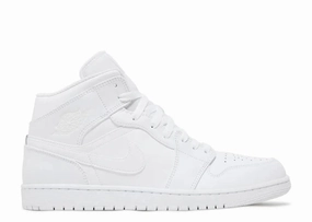 Air Jordan 1 Mid Triple White Knit Fabric Design