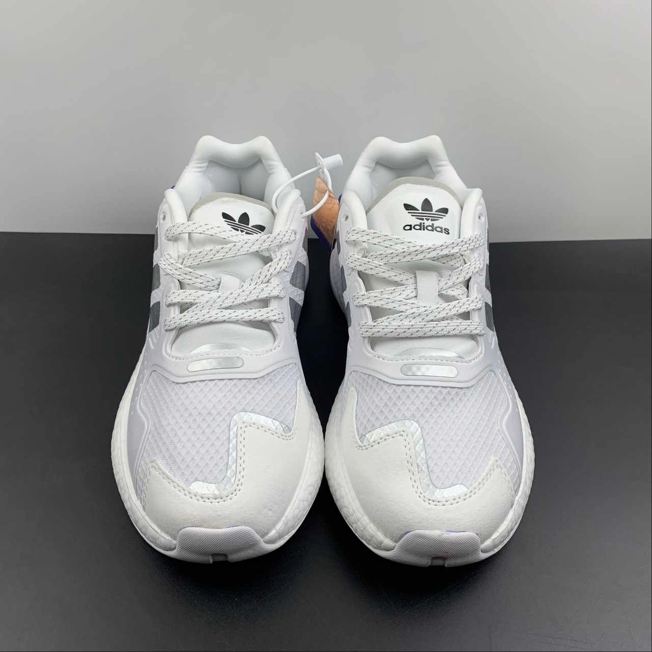 Adidas Day Jogger Boost White Silver Blue FX5998 houndstooth - design shoes running in a lagoon area shoes