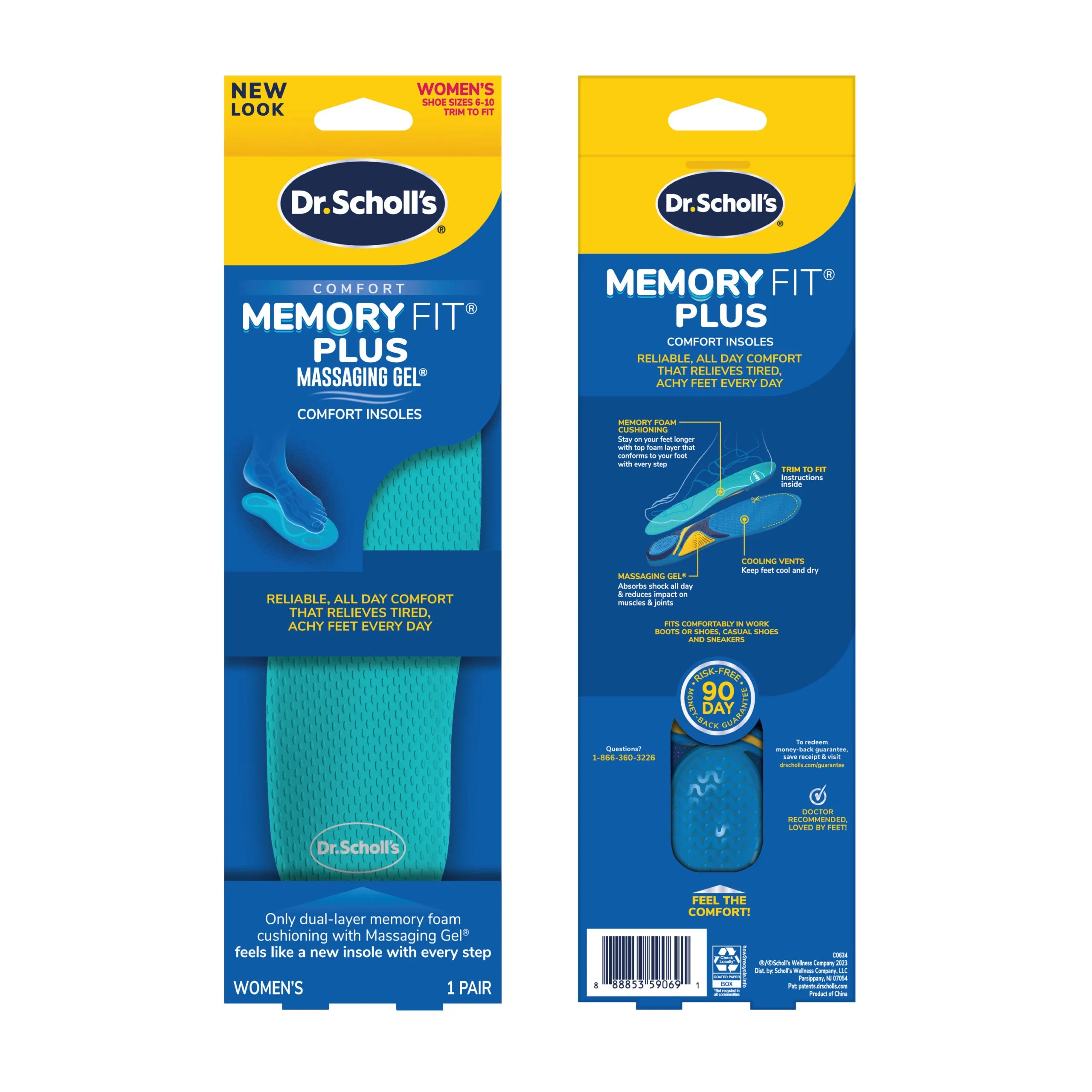 Memory Fit® Plus Massaging Gel® Comfort Insoles
