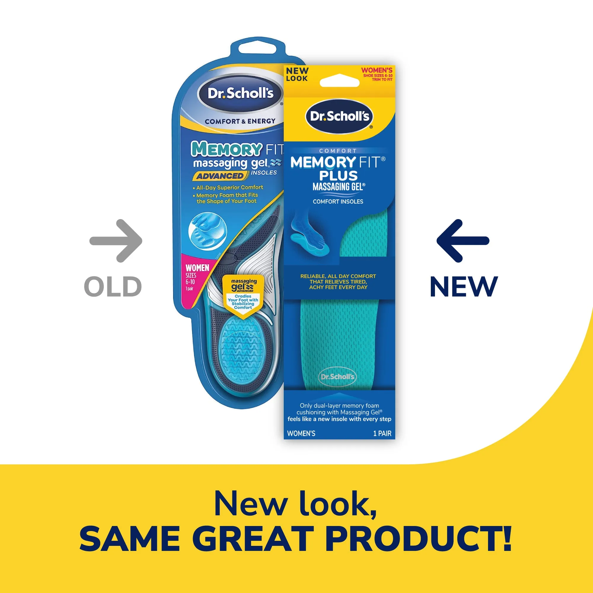 Memory Fit® Plus Massaging Gel® Comfort Insoles