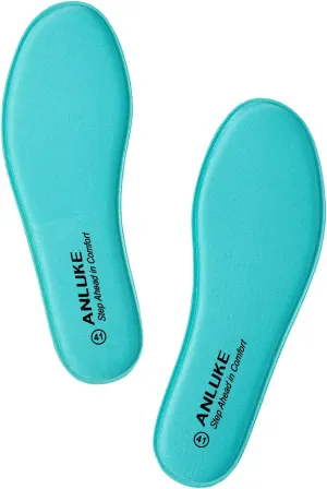 Memory Foam Insoles for Men & Women - Replacement Cushion Shoe Inserts for Work Boots, Running Shoes, Hiking, Sneakers & Loafers - Shock Absorbing Support for Foot Pain Relief & All-Day Comfort Blue