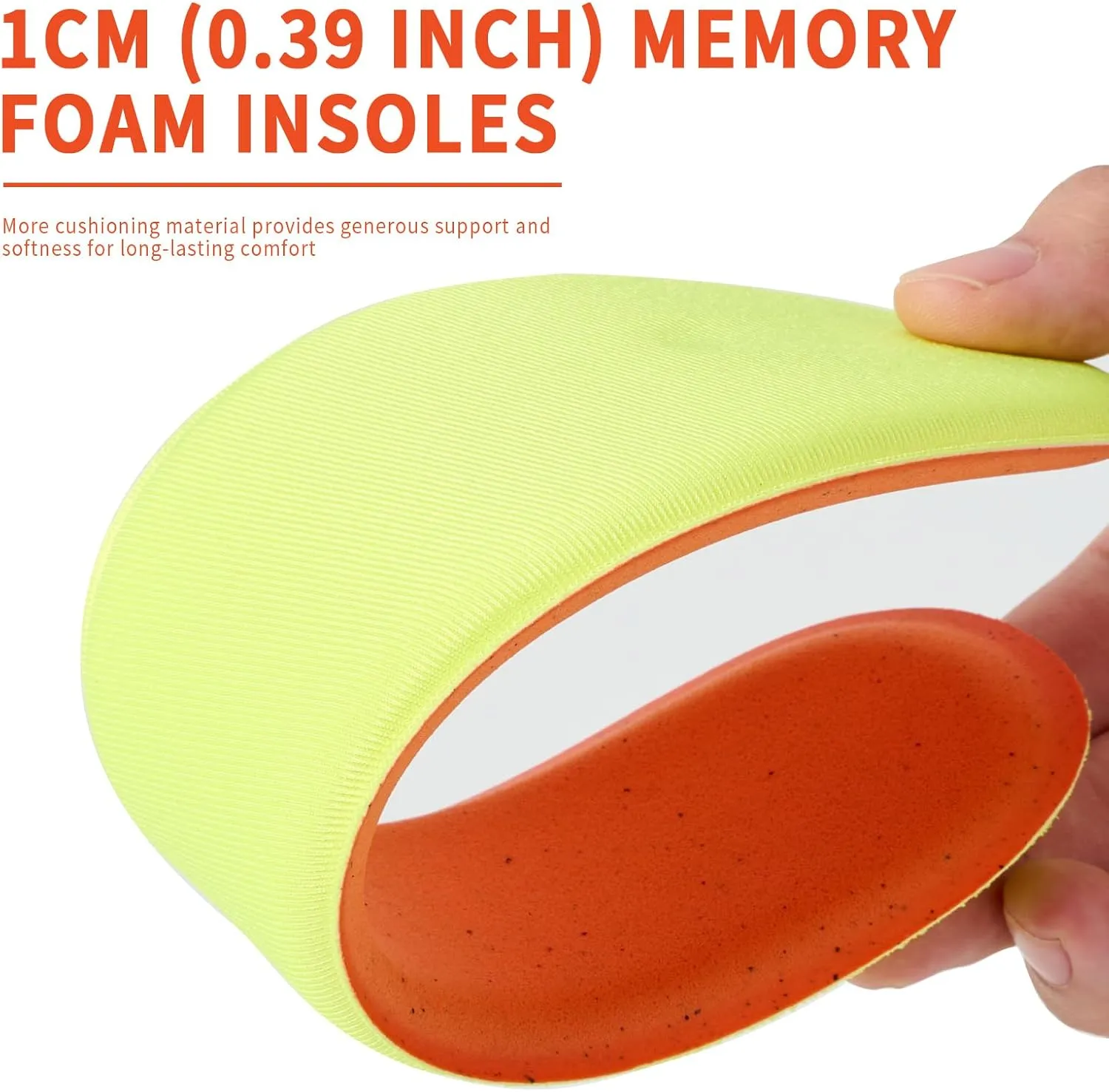 Memory Foam Insoles for Men & Women - Replacement Cushion Shoe Inserts for Work Boots, Running Shoes, Hiking, Sneakers & Loafers - Shock Absorbing Support for Foot Pain Relief & All-Day Comfort Green