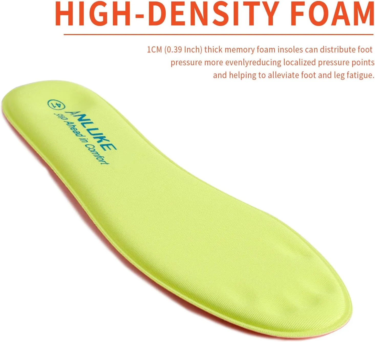 Memory Foam Insoles for Men & Women - Replacement Cushion Shoe Inserts for Work Boots, Running Shoes, Hiking, Sneakers & Loafers - Shock Absorbing Support for Foot Pain Relief & All-Day Comfort Green