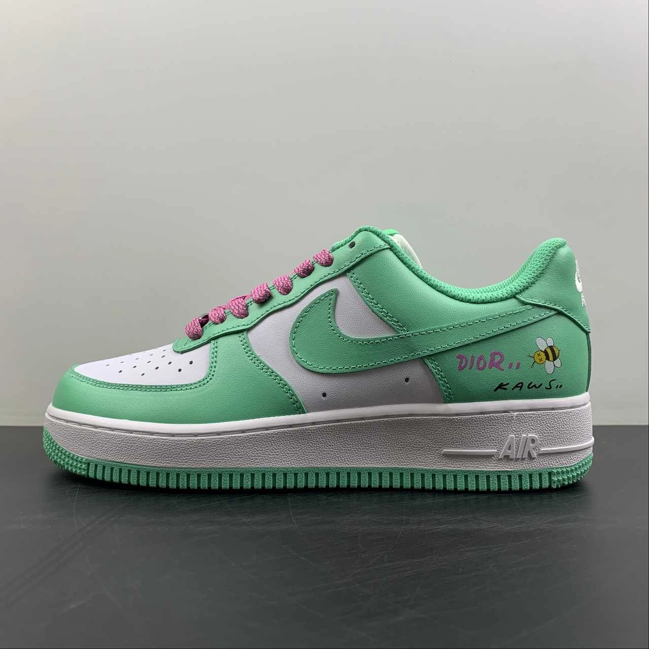 Break Time Modern Touch Air Force 1 07 Low Mint Green White Customised BS8871-104