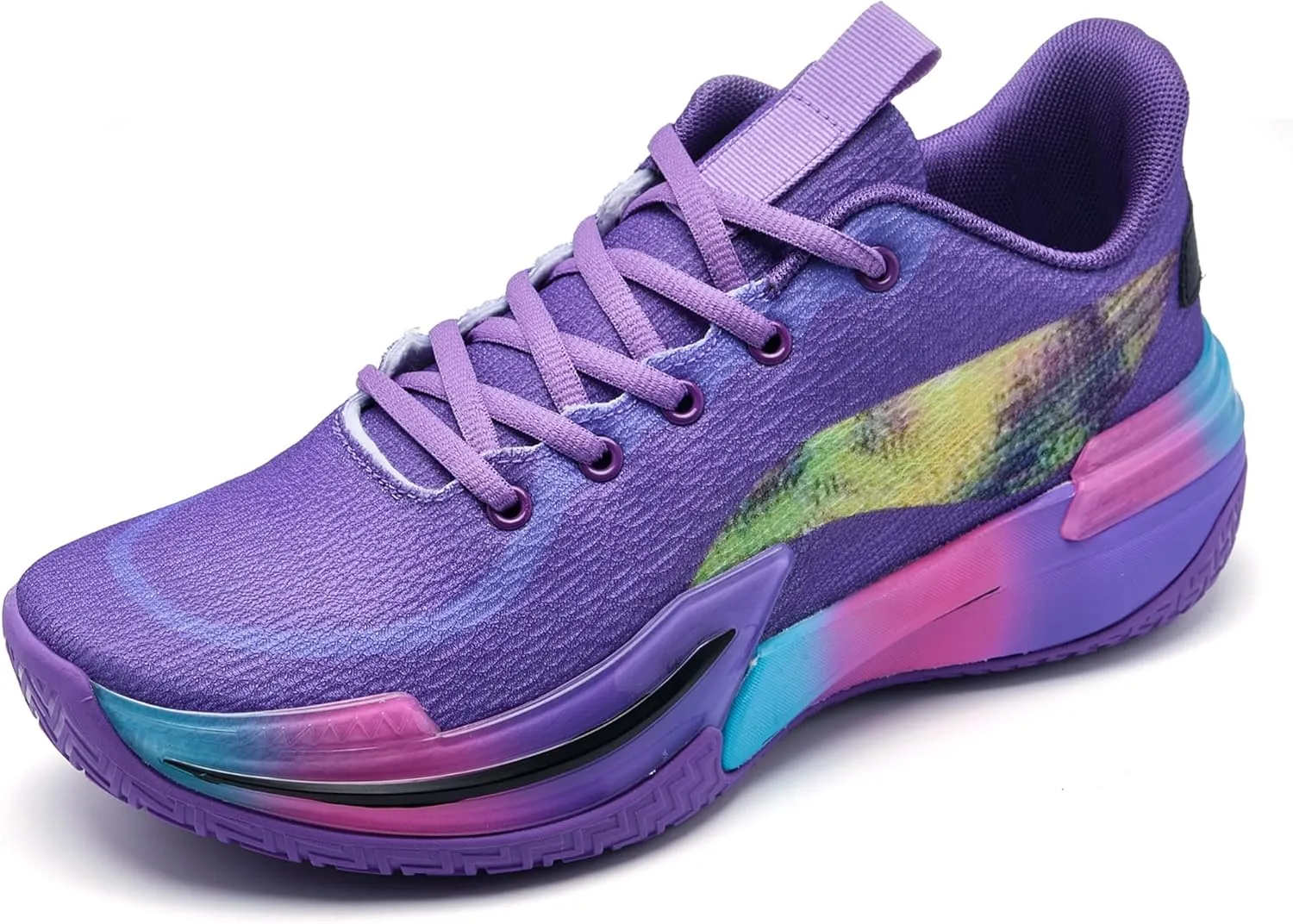 Men Graffiti Basketball Shoes High-Top Sports Shoes Anti-Slip Rubber Soles Indoor Outdoor Sports Running Training Streetwear