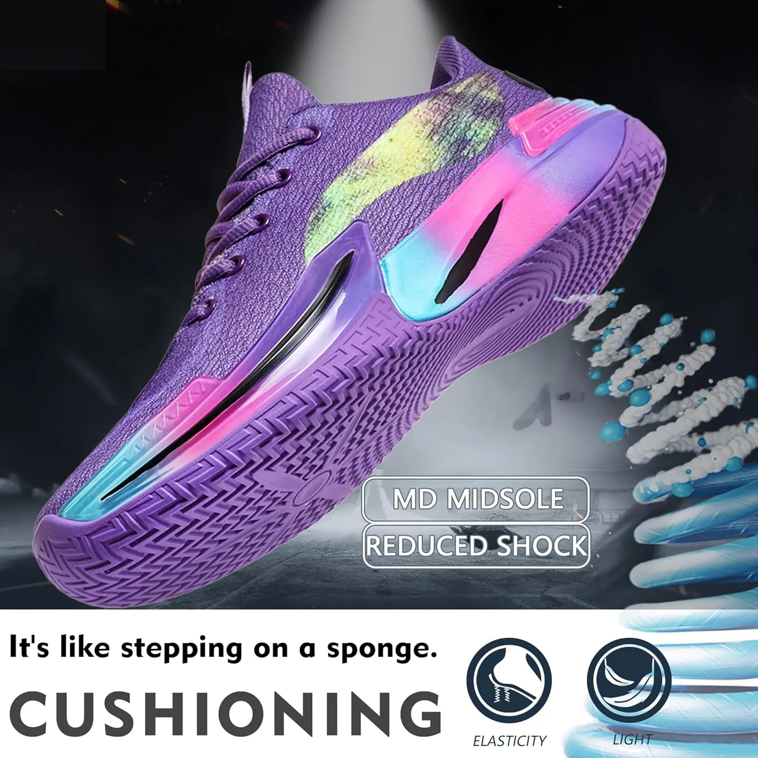 Men Graffiti Basketball Shoes High-Top Sports Shoes Anti-Slip Rubber Soles Indoor Outdoor Sports Running Training Streetwear