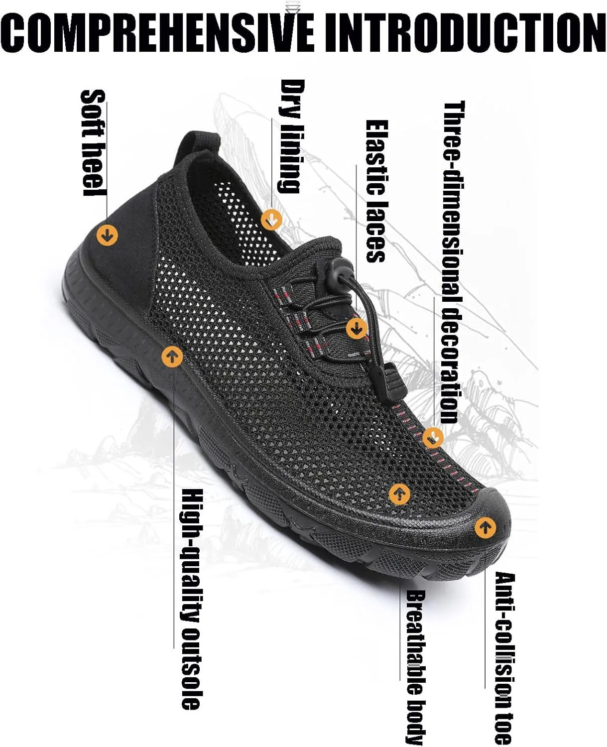 Mens Breathable Mesh Slip On Walking Shoes Adjustable Elastic Belt Lightweight Non Slip Driving Sneakers Casual Outdoor Training Trail Shoes