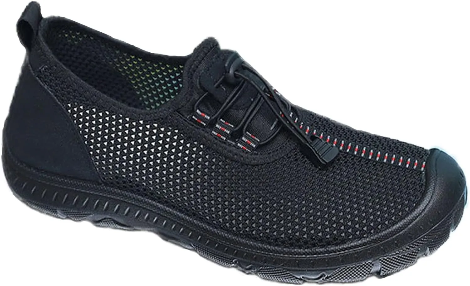 Mens Breathable Mesh Slip On Walking Shoes Adjustable Elastic Belt Lightweight Non Slip Driving Sneakers Casual Outdoor Training Trail Shoes