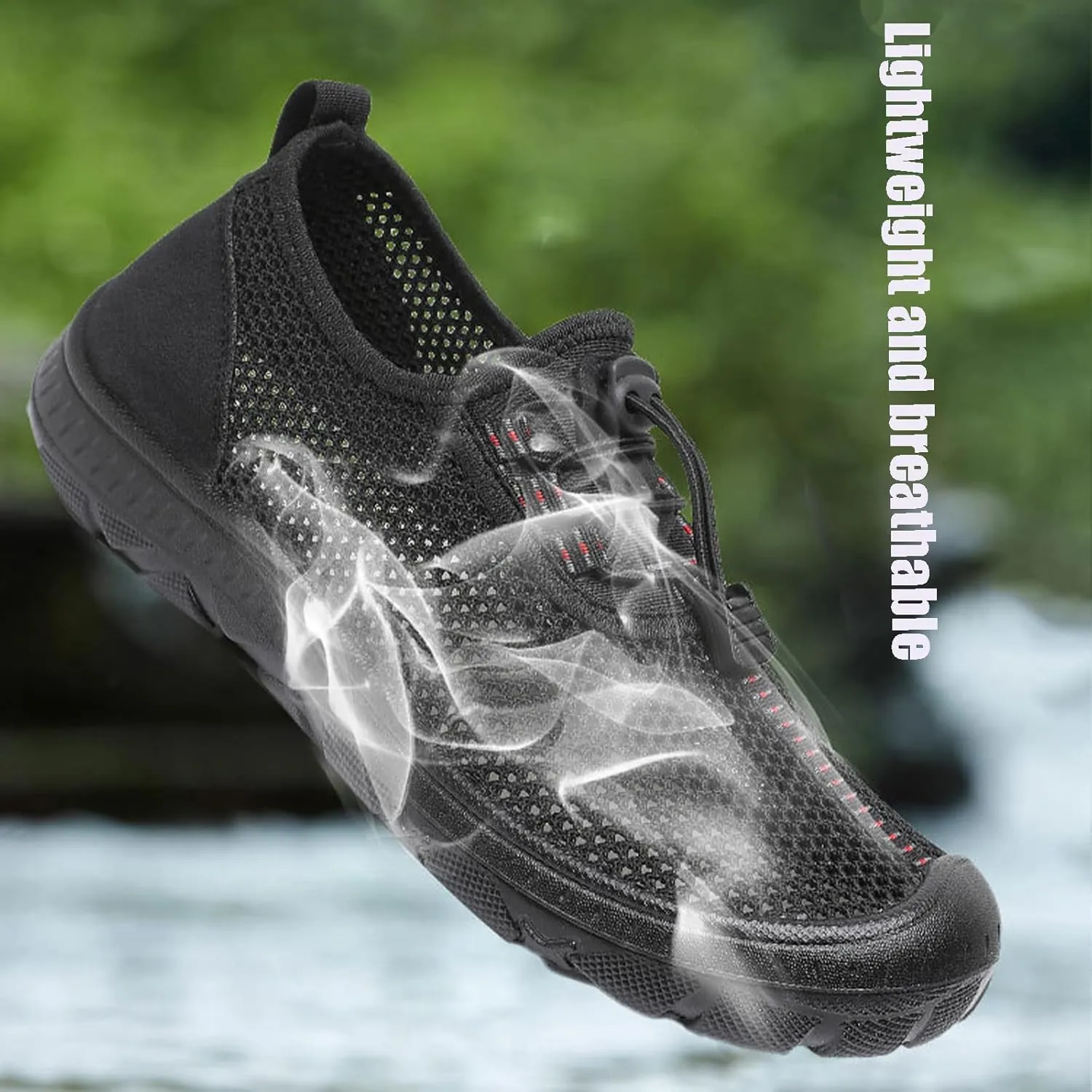 Mens Breathable Mesh Slip On Walking Shoes Adjustable Elastic Belt Lightweight Non Slip Driving Sneakers Casual Outdoor Training Trail Shoes