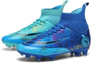 Men's Cleats Firm Ground Soccer Shoes Athletic Lightweight Running Outdoor Turf Comfortable Training Football Shoes