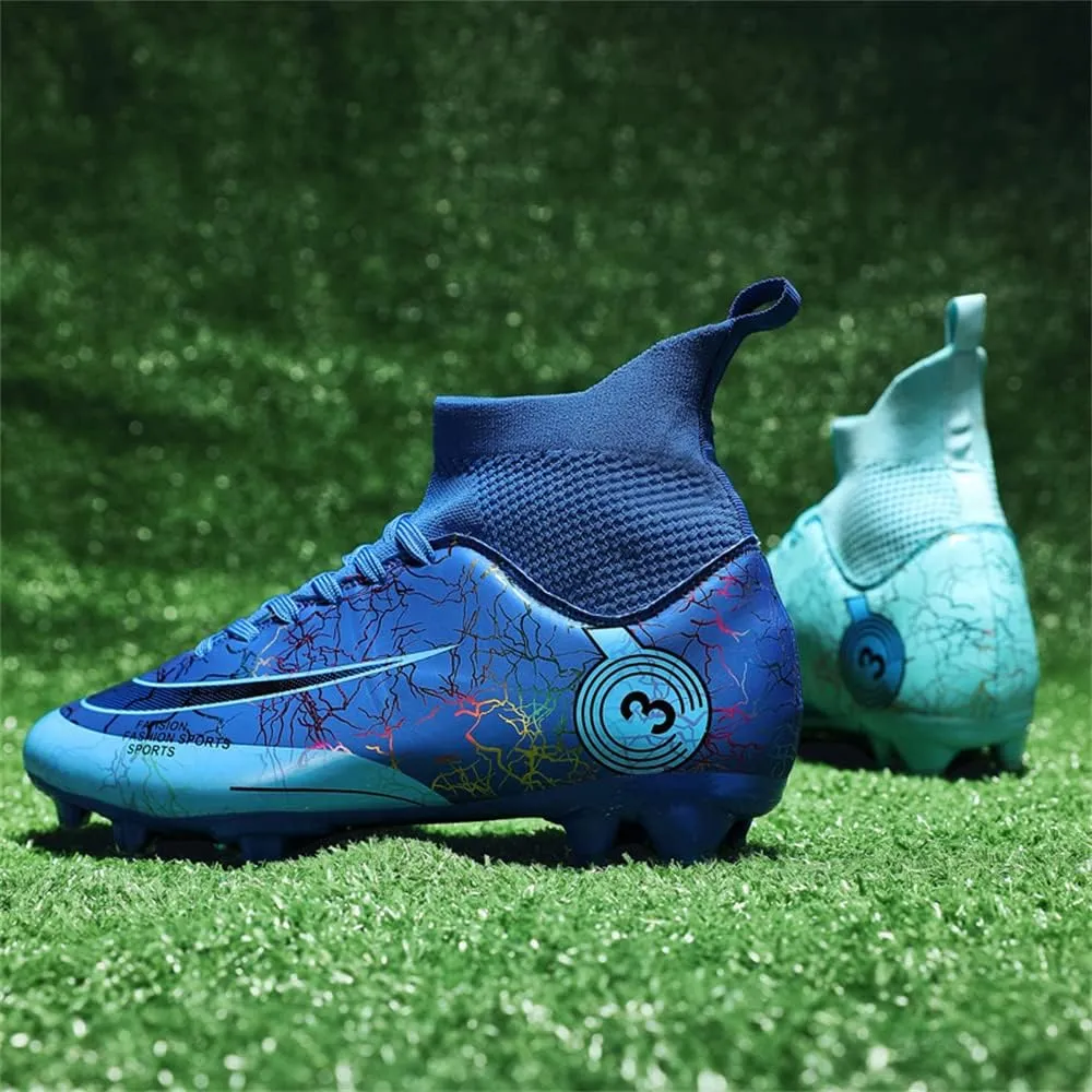 Men's Cleats Firm Ground Soccer Shoes Athletic Lightweight Running Outdoor Turf Comfortable Training Football Shoes