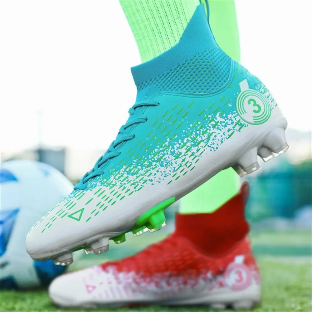 Men's Cleats Firm Ground Soccer Shoes Athletic Lightweight Running Outdoor Turf Comfortable Training Football Shoes